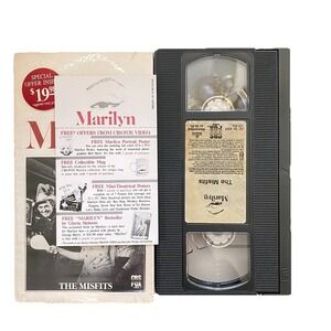 1961 THE MISFITS 1987 CBS VHS TAPE MARILYN‎ MONROE'S  Last Film in Plastic Case